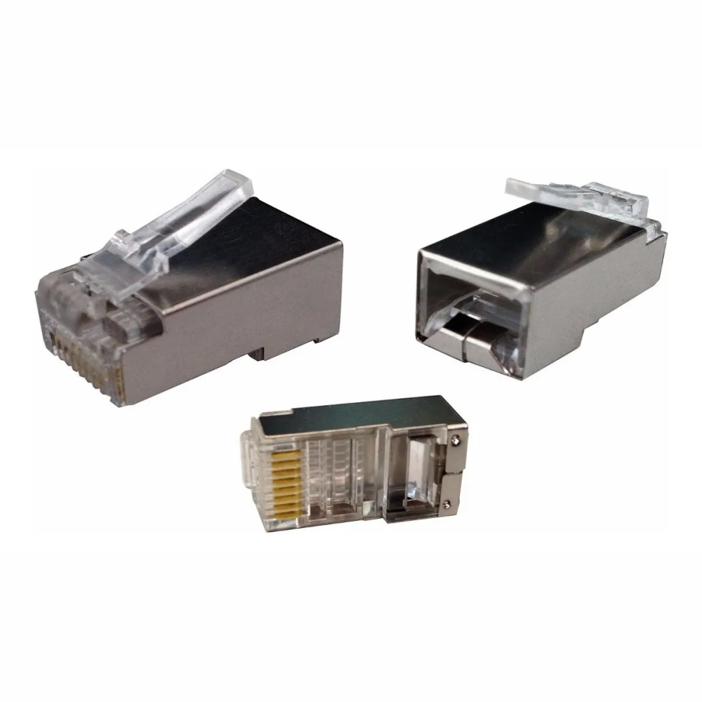 Plug Conector RJ-45 Cat5 Blindado Metálico ( Unidade)