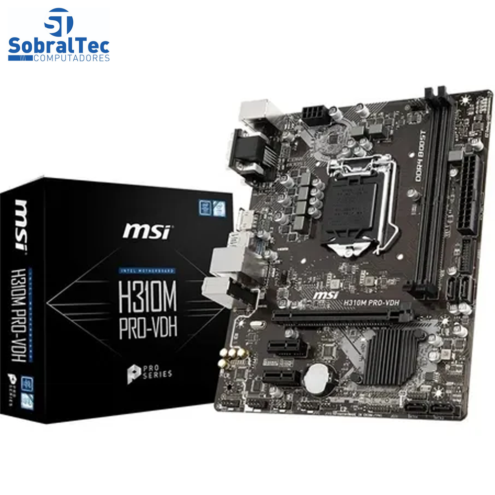 Kit Placa Mãe Msi H310m Pro-Vdh Plus Intel 1151 Ddr4 Chipset H310 + Processador Intel Core i5-9400F 2.9 ghz