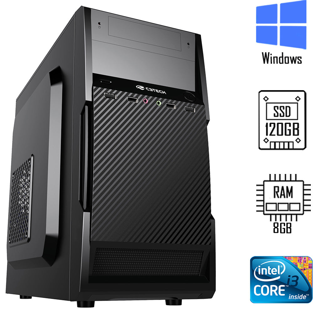 Computador Core I3- 3th,  Memória 8GB, SSD 120GB - Gabinete Slim Micro ATX Horizontal e Vertical PR 3083 (4)  PR 3355