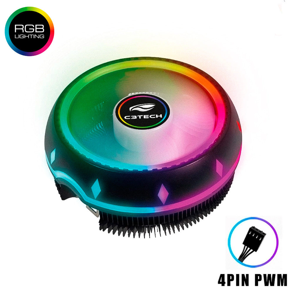 Cooler Fan CPU com LED RGB C3Tech Gaming - FC-L20RGB