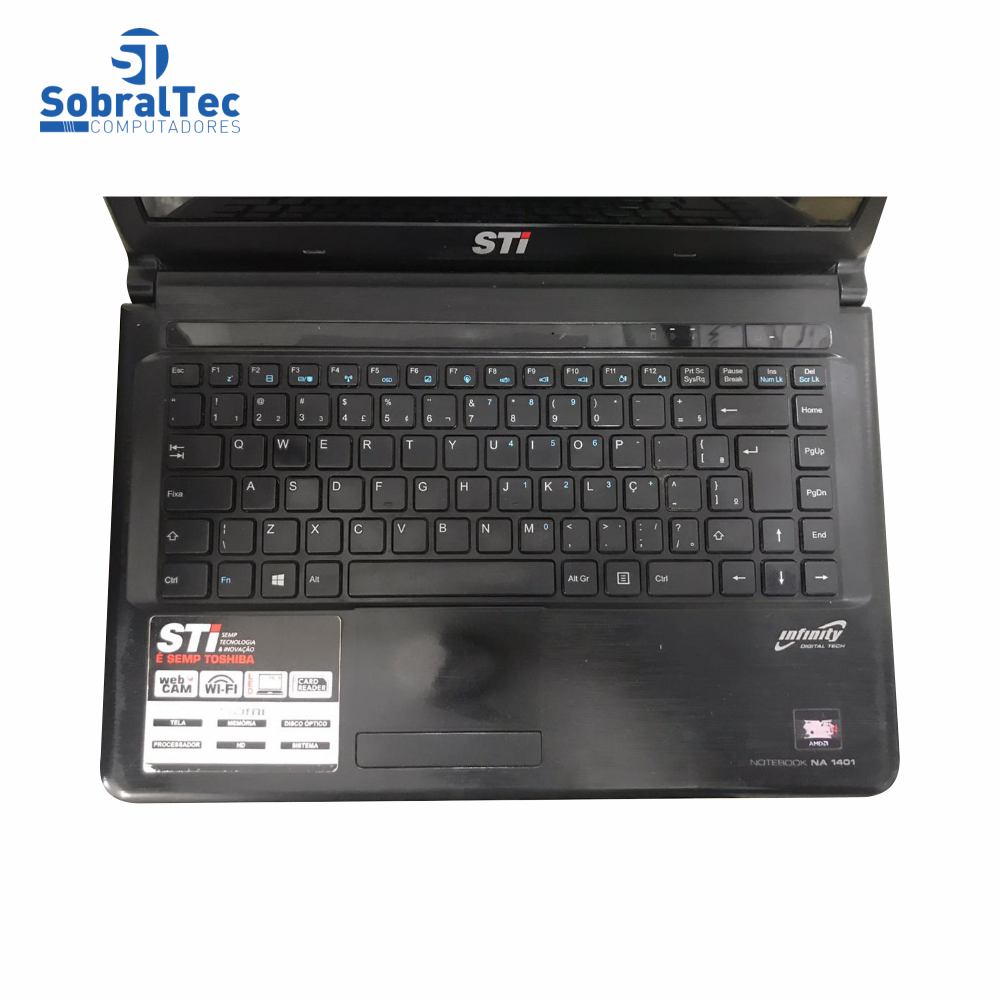 Notebook Semp Toshiba STi Infinity Tela 16:9 6Gb Ram Hd 320Gb AMD Vision Dual Core NA 1401 - USADO