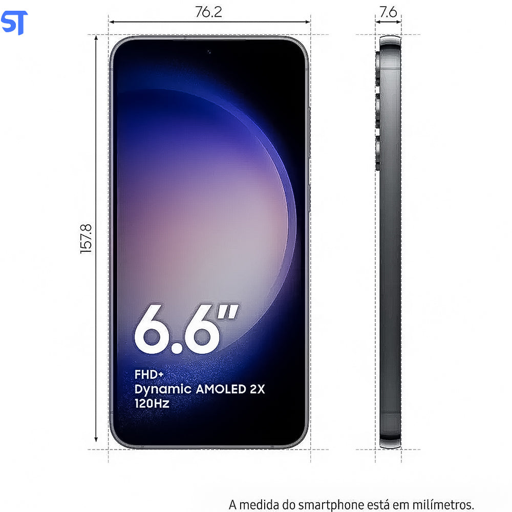 Smartphone Samsung Galaxy S23+ 5G Preto, 256GB, 8GB RAM e Câmera Tripla de 50MP +12MP + 10MP