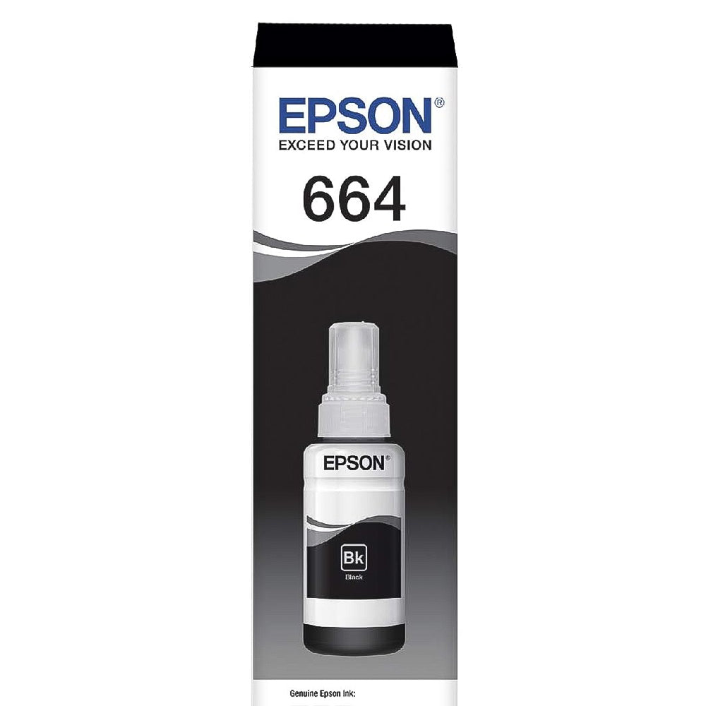 Kit 2 Refil de Tinta Epson 664 Preto T664120 AL Original - Rende até 4.000 Paginas Para Ecotank L110 / á L395 / L495