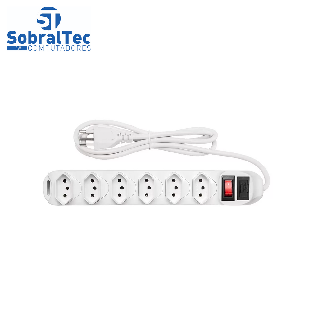 Protetor Eletrônico Intelbras com 6 tomadas EPE 1006, Branco 1,50MT