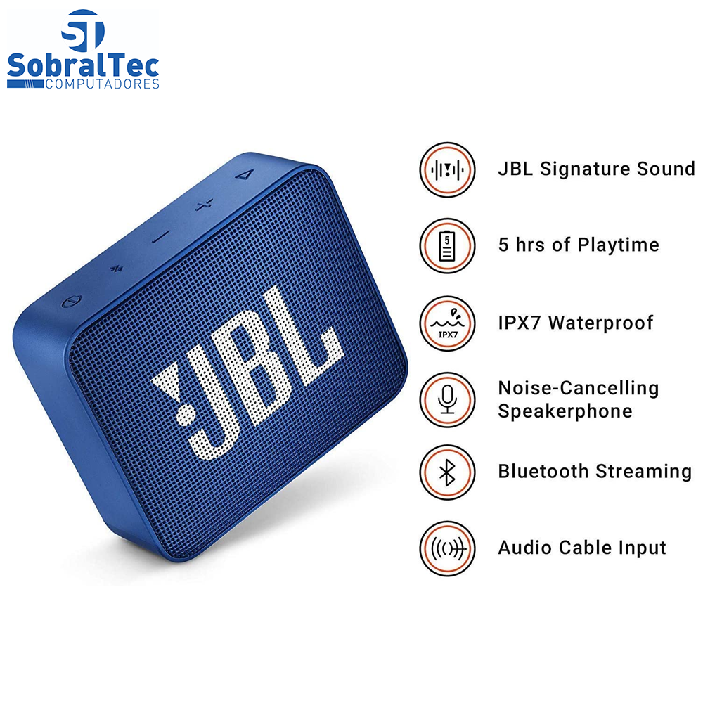 Mini Caixa de Som JBL GO 2 Bluetooth - Portátil 3W à Prova de Água- Azul