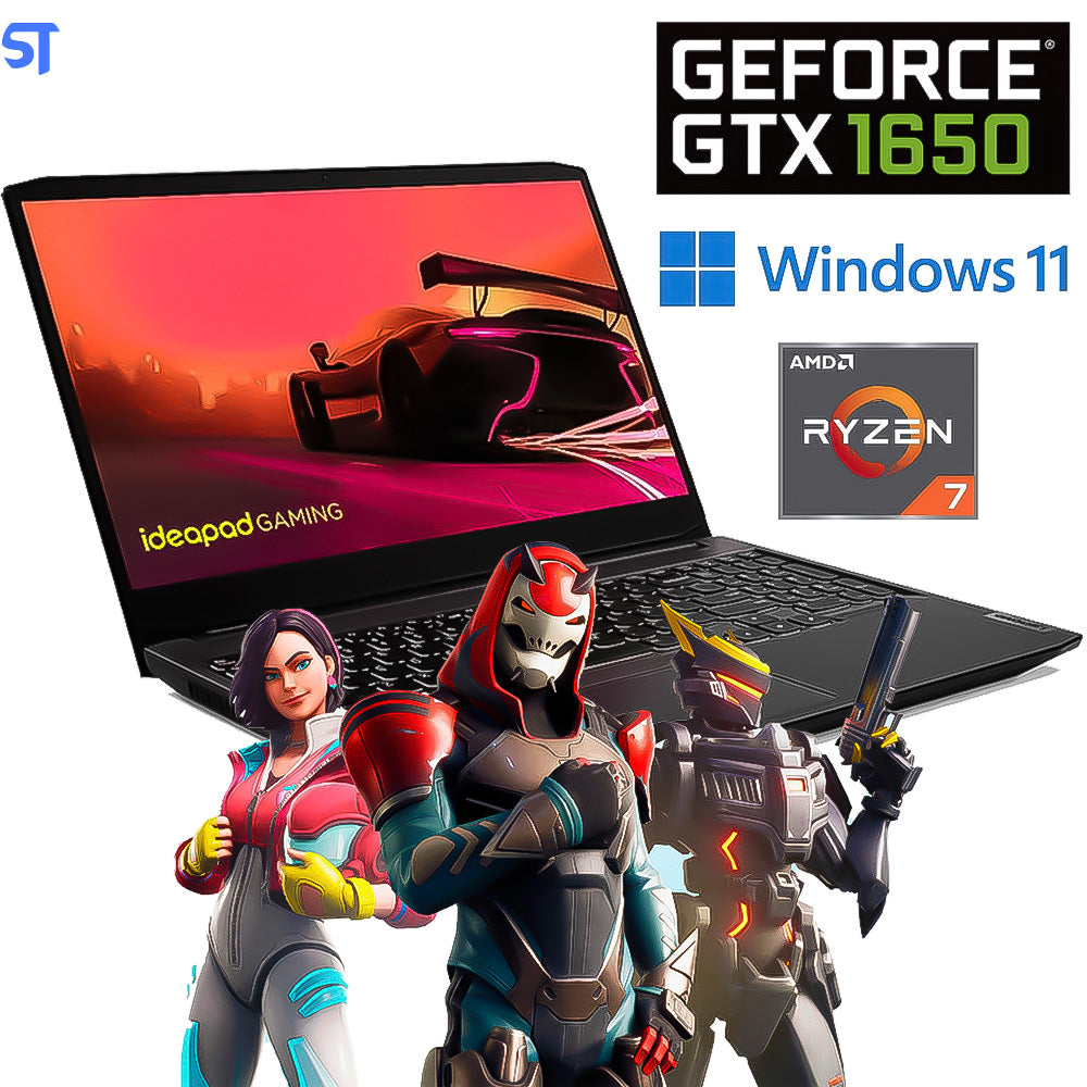 Notebook Gamer Lenovo Gaming 3 Ryzen 7-5800H, GTX1650, 8GB RAM, SSD 256GB, 15.6 Full HD Windows 11 Preto, 82MJ0001BR