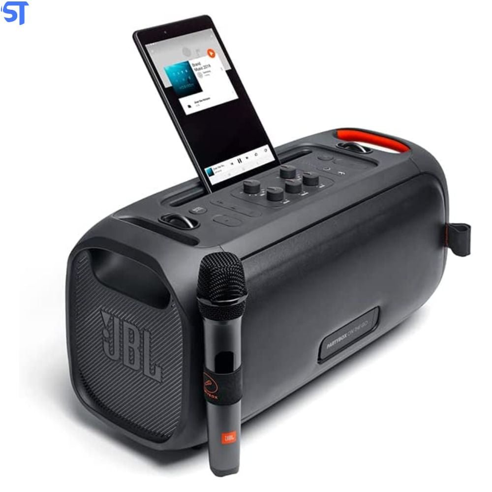 Caixa de Som Portátil Bluetooth JBL PartyBox On-The-Go, Com Microfone Sem Fio e Efeitos de Luzes - JBLPARTYBOXGOBBR2