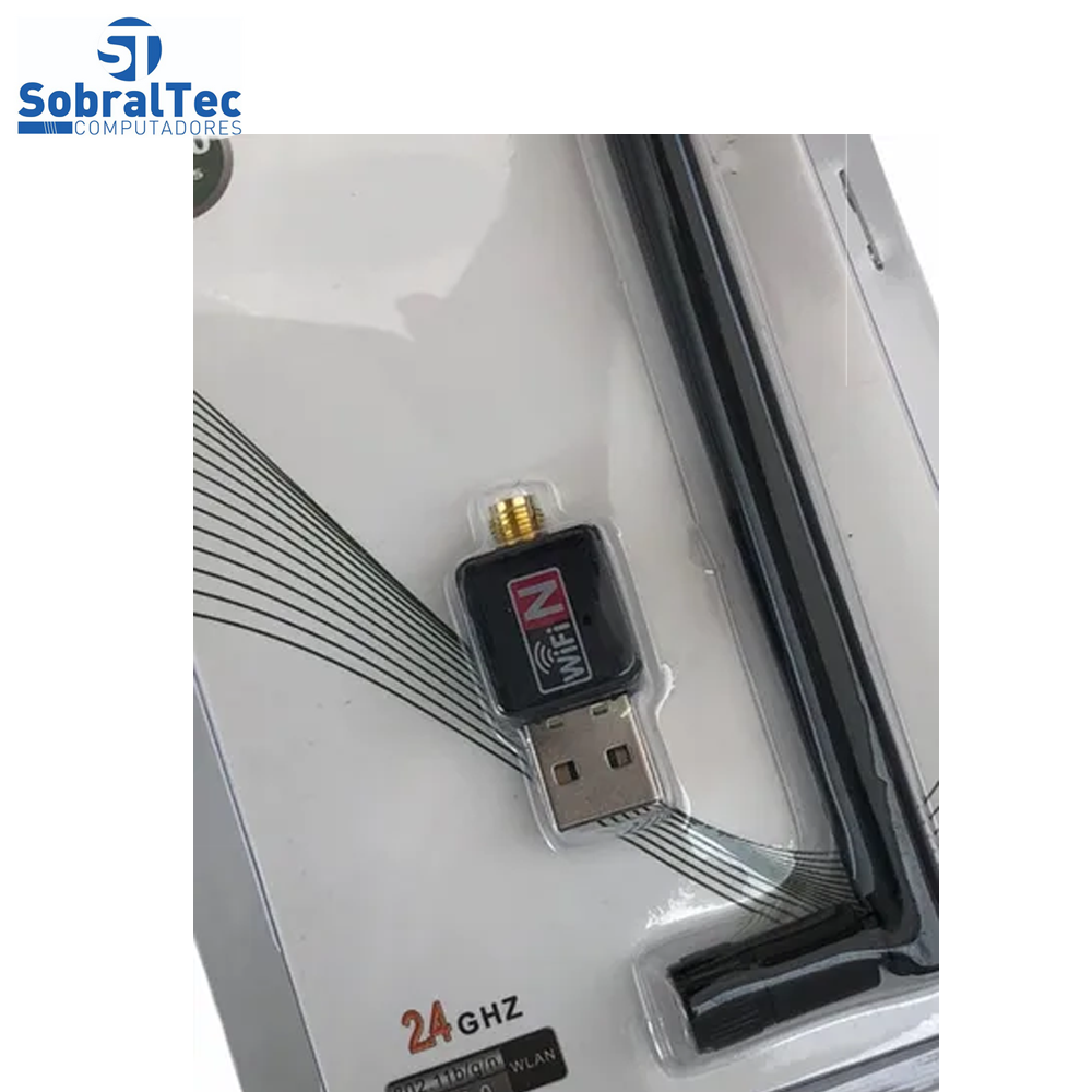 Adaptador Wi-Fi Usb Com Antena 802.iin 450 mbps Wireless
