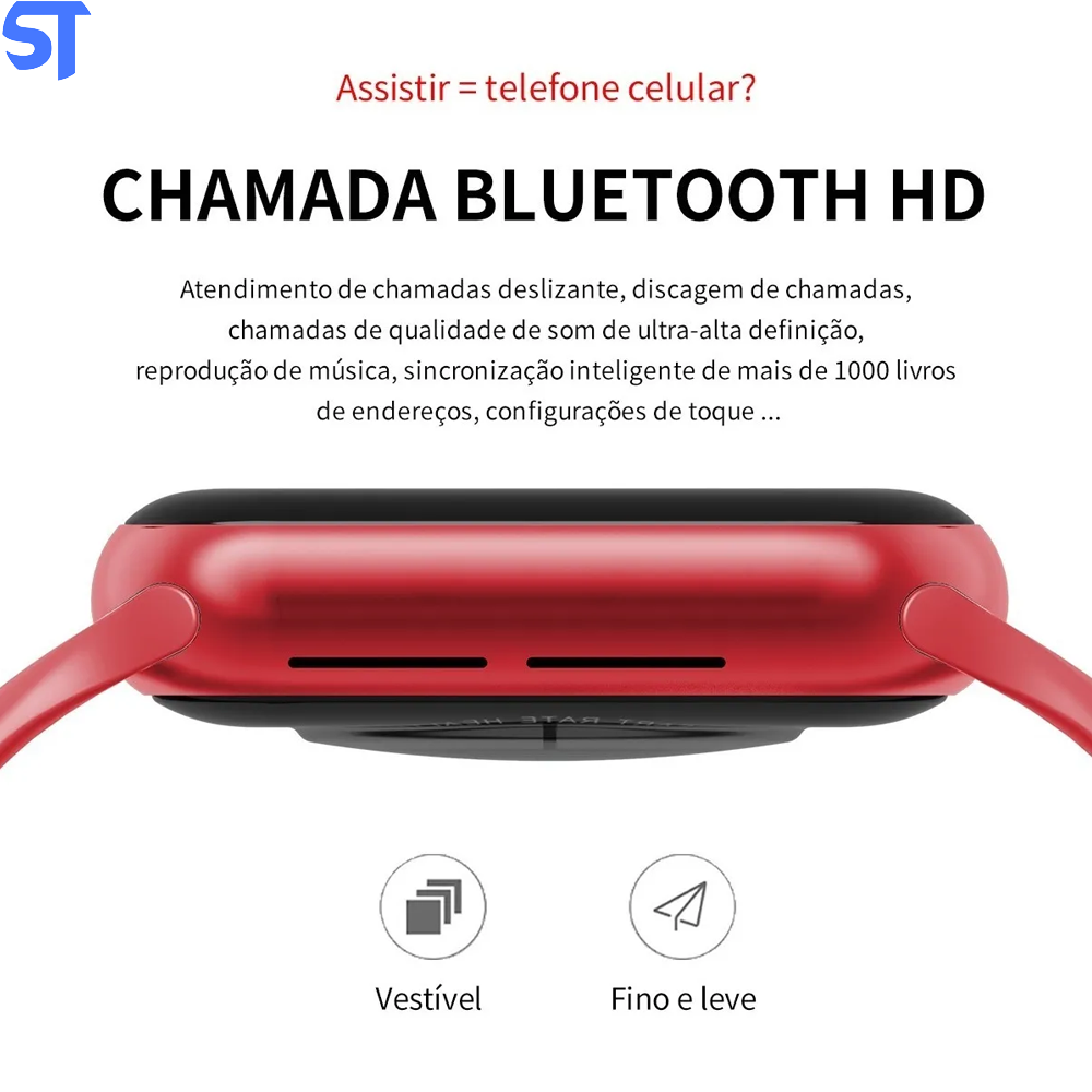 Relógio SmartWatch HW12 Rosa 40mm Tela Infinita Com Sensor Cardíaco