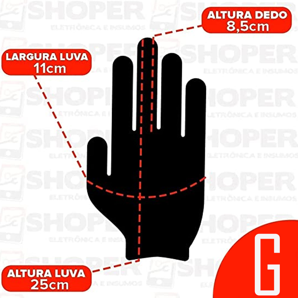 Luva Antiestatica Flextáctil Esd De Nylon Tamanho G