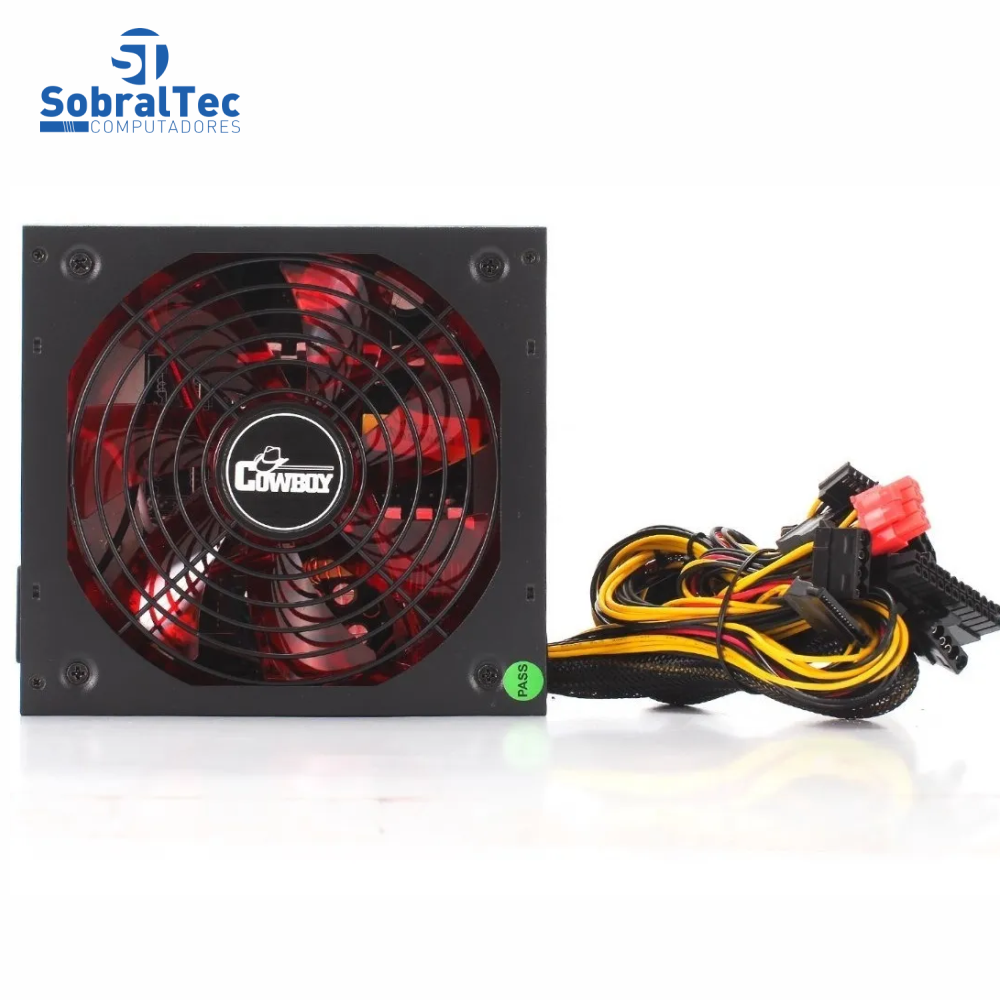 Fonte Alimentação Atx Cowboy Pc 600w Potencia Real Gamer Silenciosa Bivolt Leds Kp-535