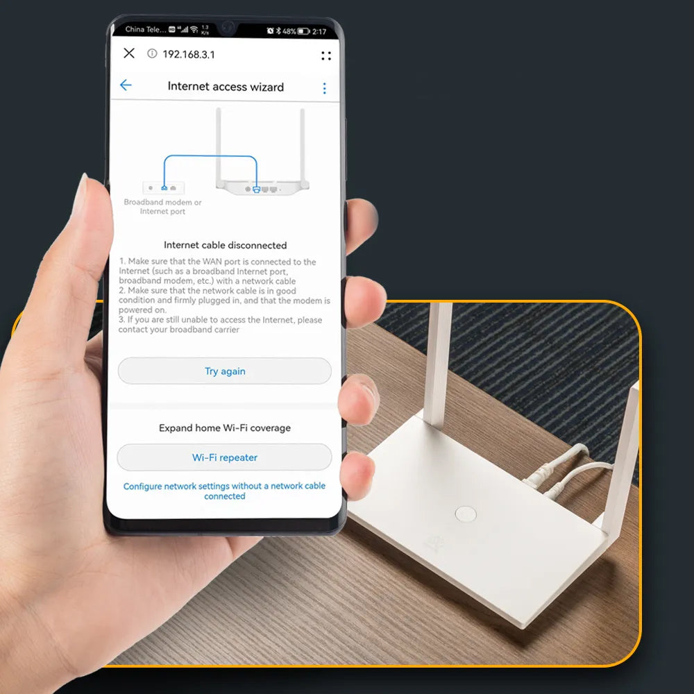 Roteador Wireless Huawei Ws318n, Wi-Fi, 1 Porta Ethernet N 300 MB/s, 2 Antenas, Branco