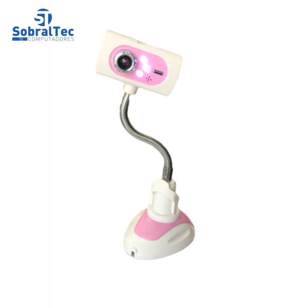 Webcam Pc Camera De Mesa Com Leds e Microfone 480p USB 2.0 Foco Manual 15Mp F-19