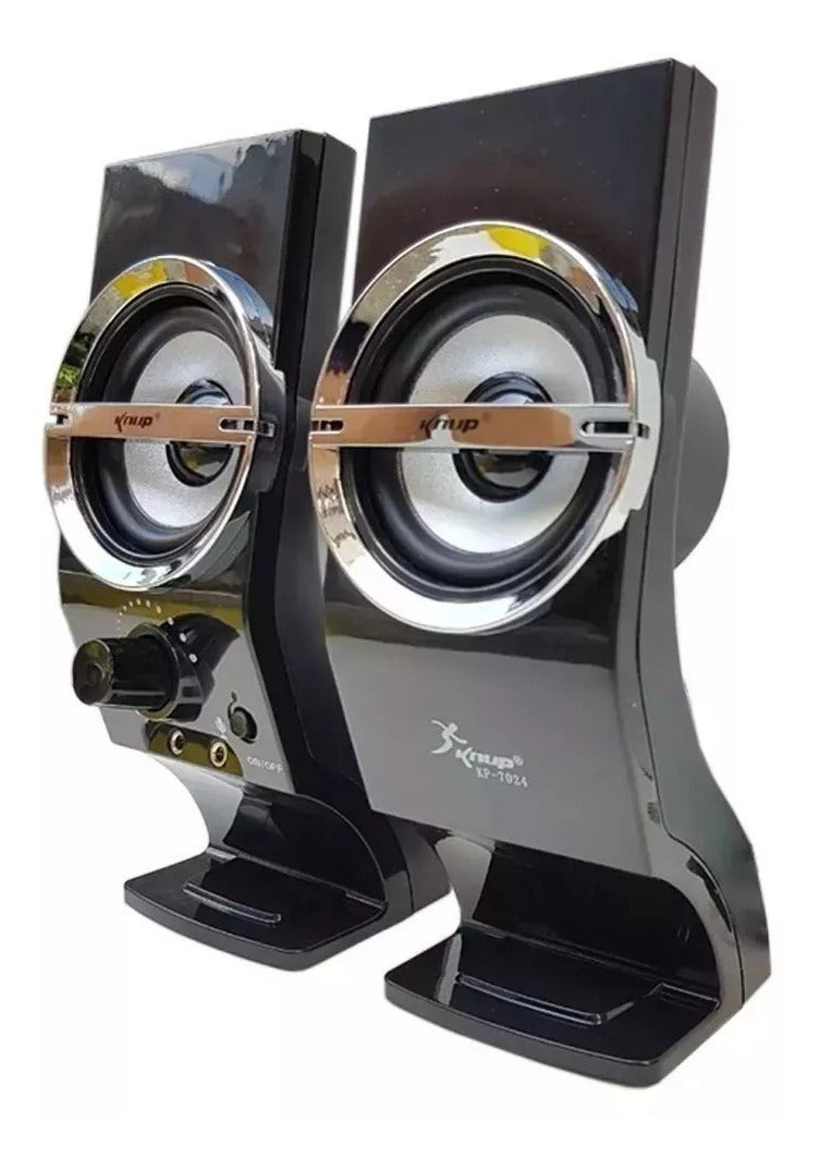 Caixa De Som Para Notebook Pc P2 12W 40Ohms Usb 2.0 Knup KP-7024