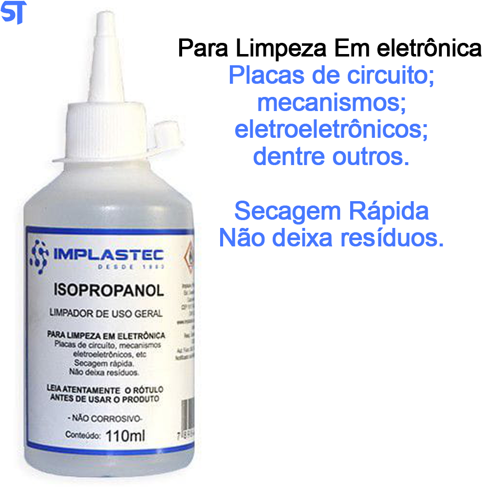 Alcool ISOPROPANOL 99,8% 110ML Implastec CR: 3 - NR: 33 - GE: II - ONU 1219