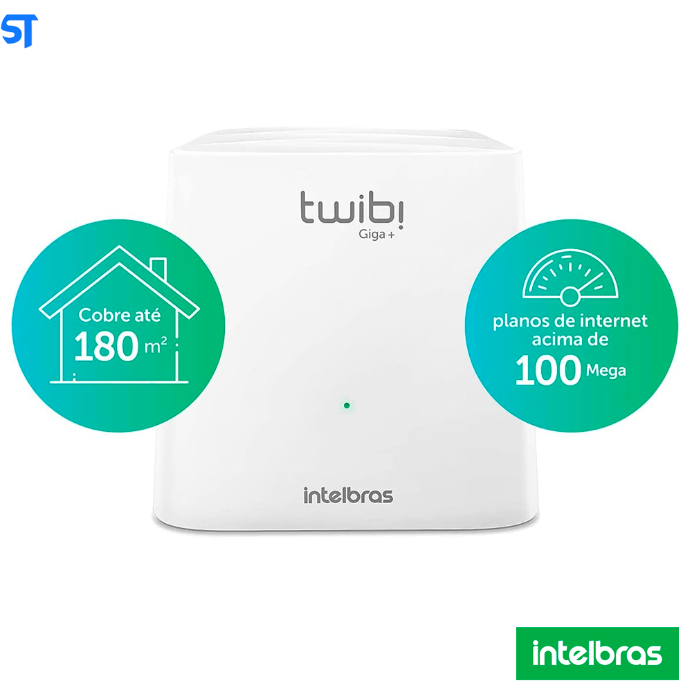 Kit Roteador 3 Wi-Fi Mesh Intelbras 3 Unidades Twibi Giga+ AC1200 Dual Band Branco