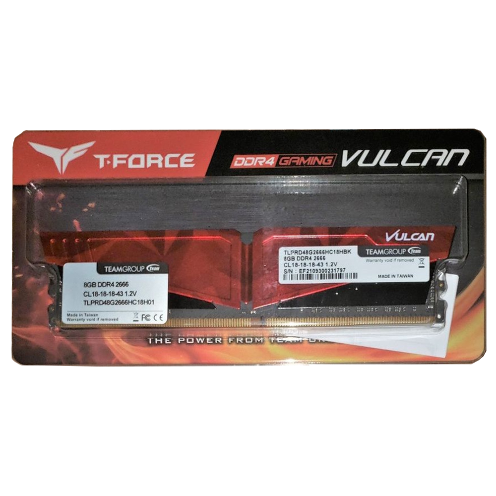 Memória Ram Desktop 8GB DDR4 2666 TLPRD48G2666HC18HBK Vulcan