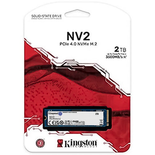 SSD M.2 Kingston NV2 2TB / NVMe PCIe 4.0 x4, Gen4- (SNV2S/2000G) Leitura 3500MB/s, Gravação 1300MB/s - SNV2S/2000G+