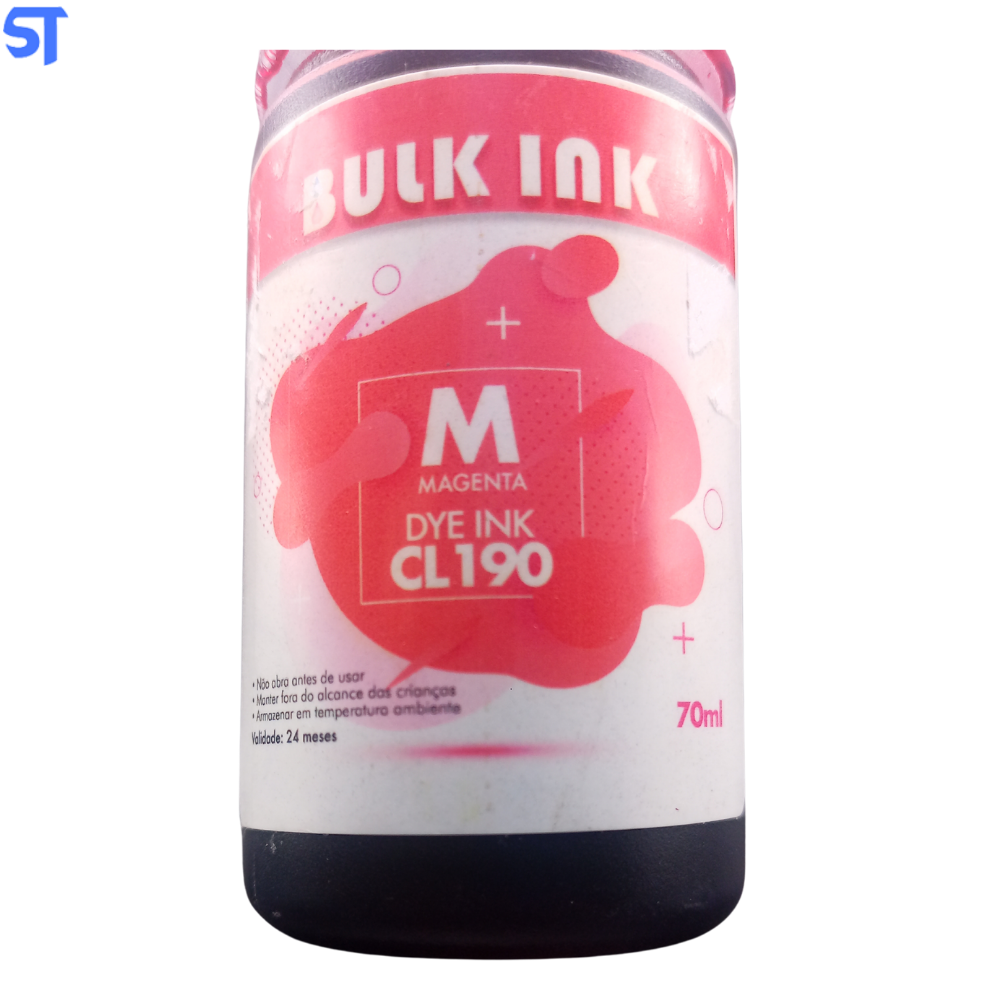 Refil De Tinta Bulk Ink Compativel Canon Dye Ink C1800bk Magenta GL-190 70ML para G1100 G3110 G3111 G4100 G4110