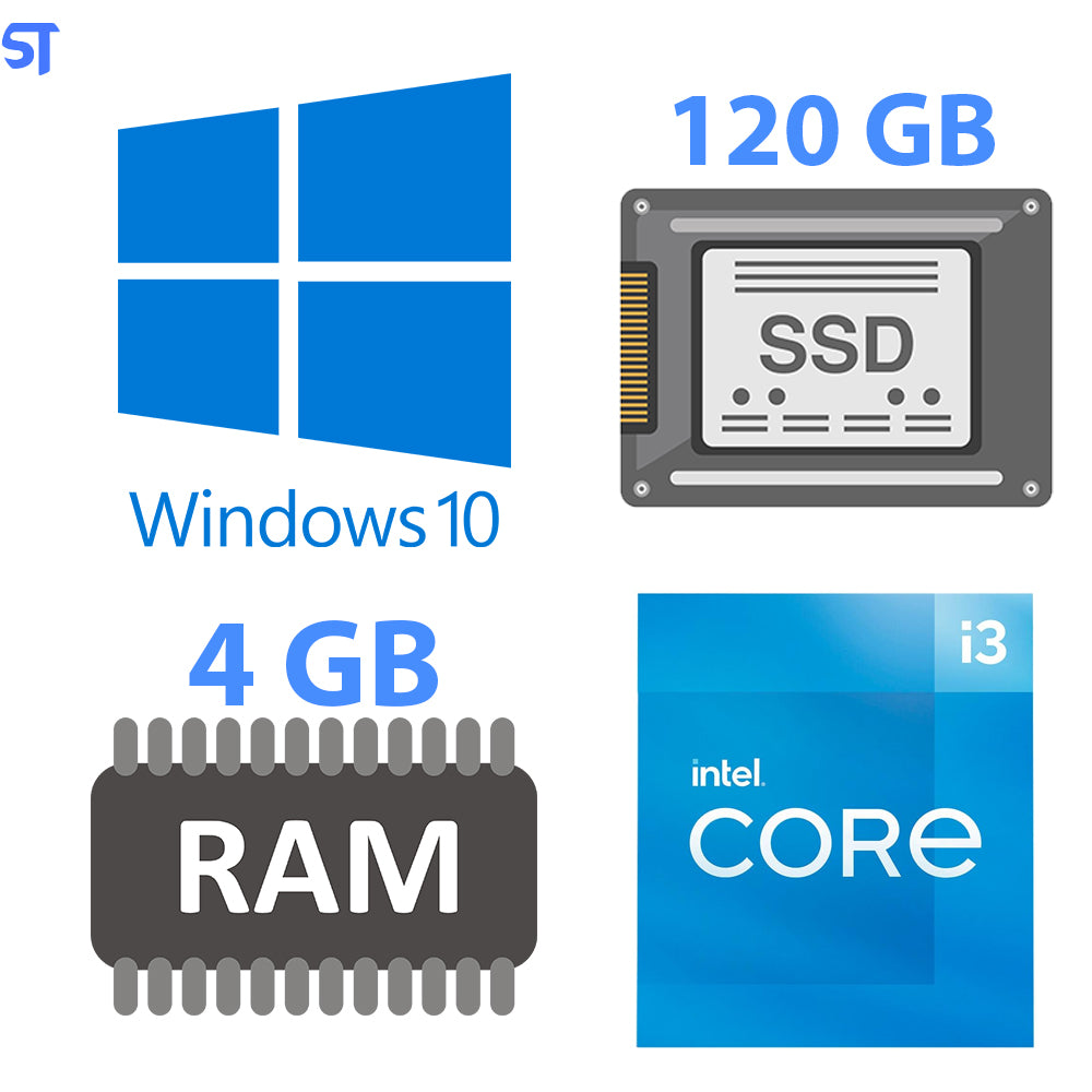Computador Core i3 2100, HD SSD 120GB, Memória Ram 4GB, Windows 10
