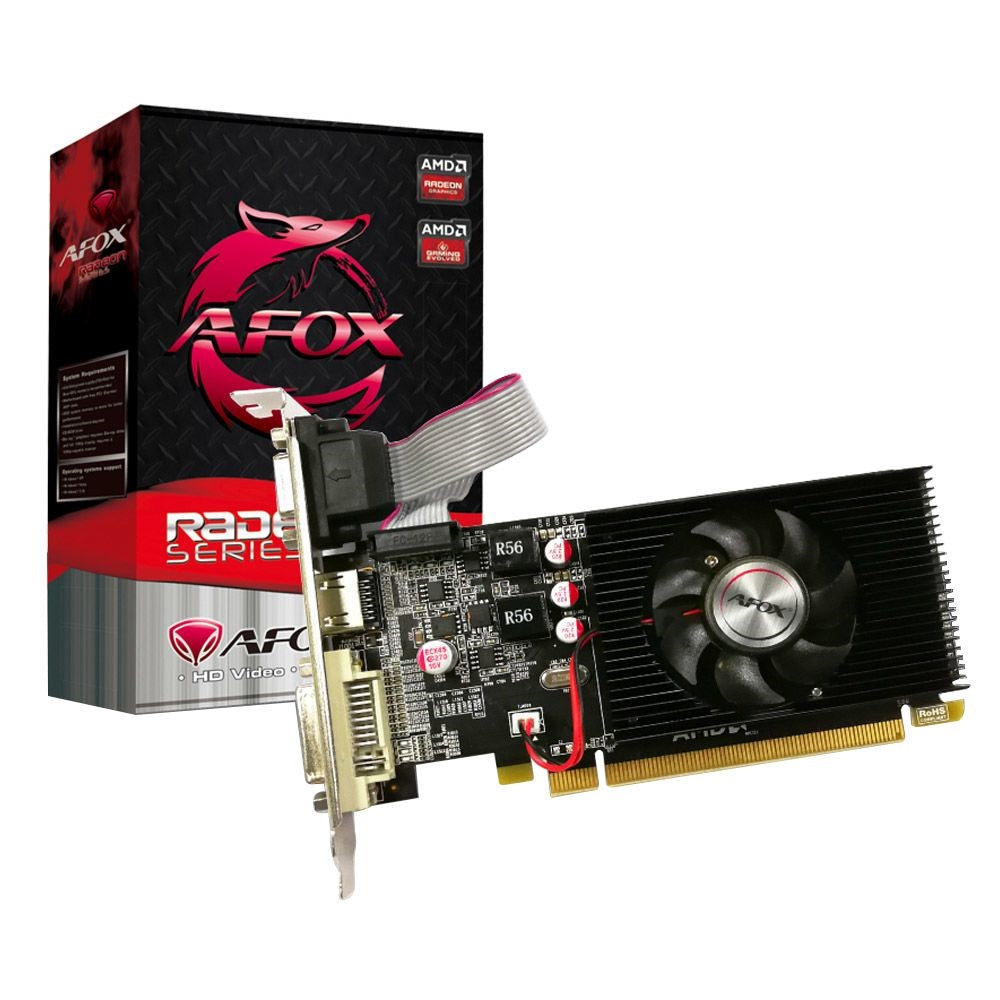 Placa de Vídeo Afox Radeon R5-230 2GB DDR3-64BIT-Hdmi- Dvi- Vga -AFR5230-2048D3L2