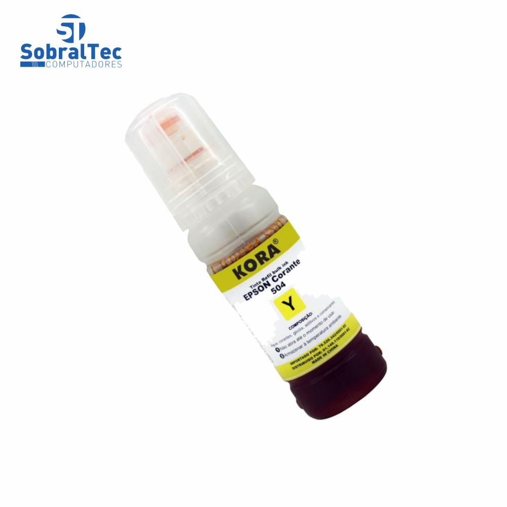 Tinta Refil Bulk Ink  Compativel Epson 504/544 Corante Amarelo 70Ml Kora R-EP70Y