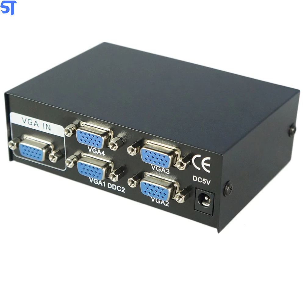 Switch VGA Splitter 4 Saídas 1 entrada VGA 150Mhz Para Monitor e Projetor- Onleny