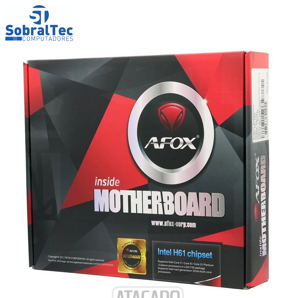 Placa Mãe Lga 1155 Ddr3 Afox Chipset Intel H61-MA7 Vga- Hdmi- Usb 3.0