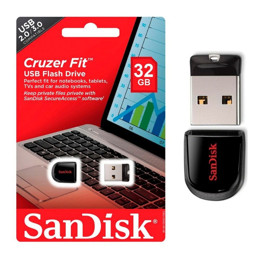 Pen Driver Nano 32 GB Sandisk Cruzer Fit Usb Flash Drive
