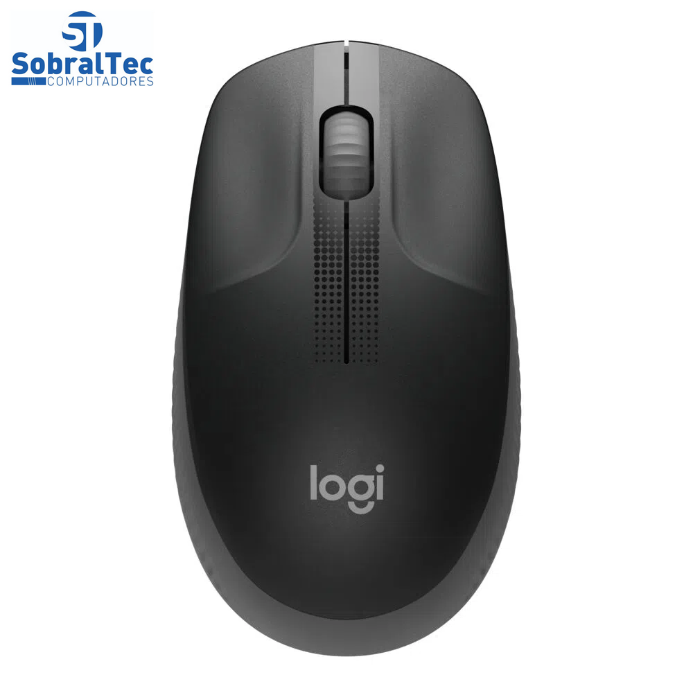 Mouse Sem Fio Logitech Óptico 1000DPI 3 Botões - M190 Preto