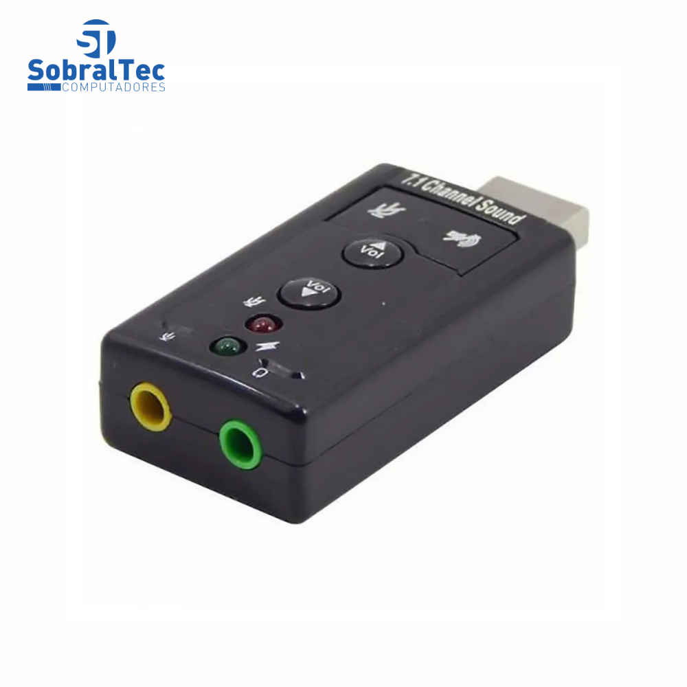 Placa De Som Usb 2.0 Externa 7.1 Virtual Channel Sound Xtrad XT2028