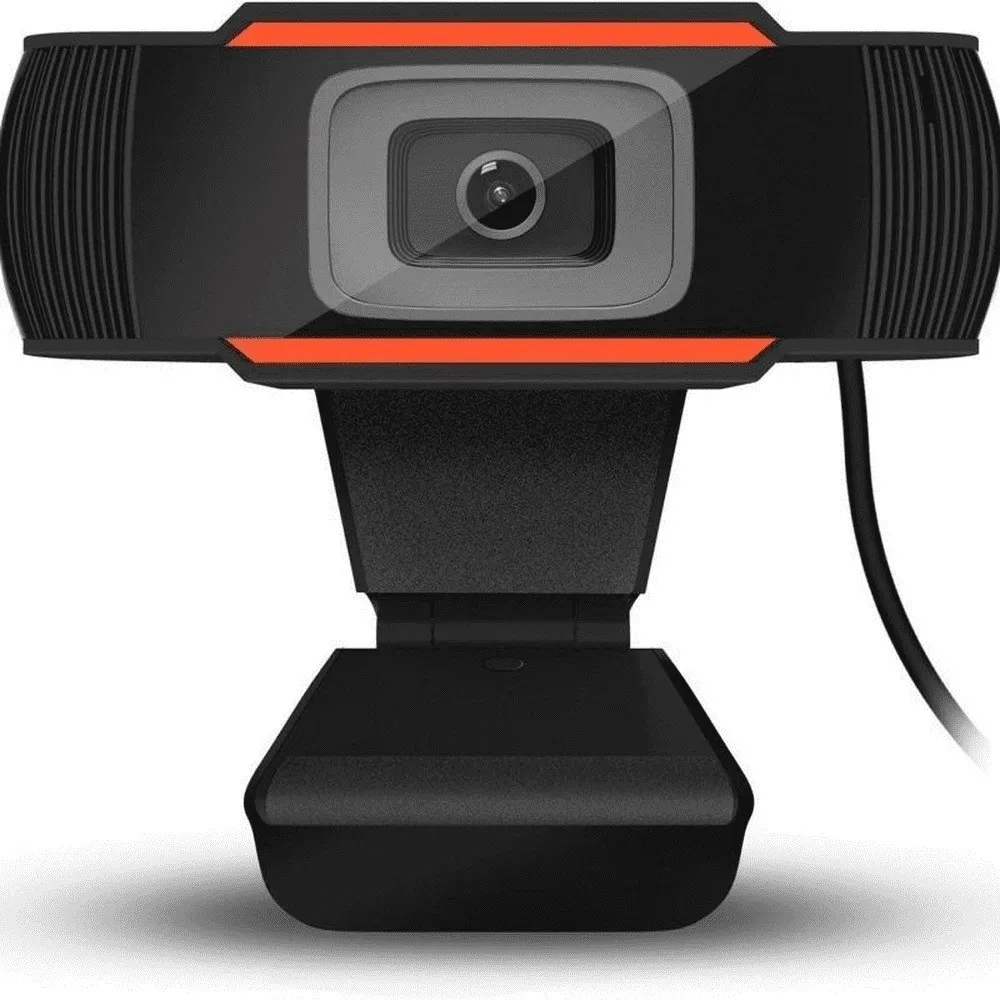 WebCam Com Microfone Brazil PC V5, HD 720p Preto-Laranja