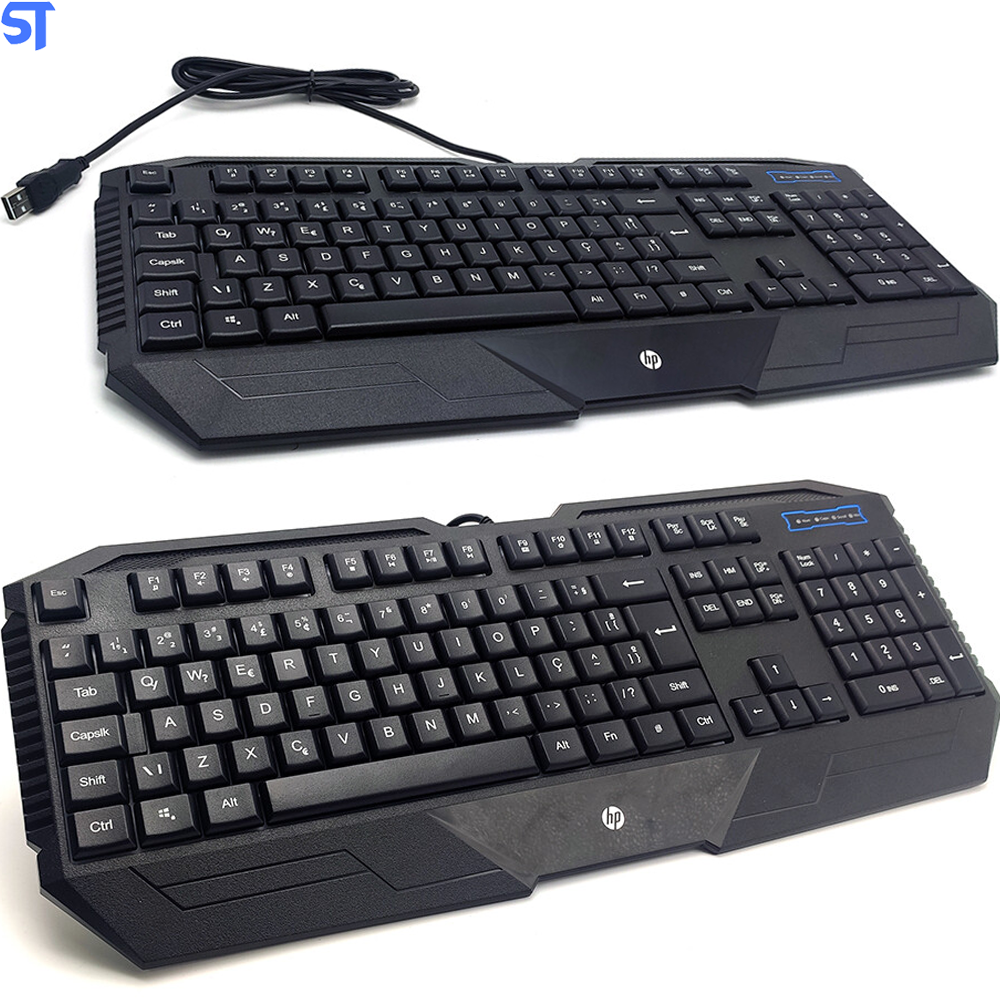 Teclado Gamer HP ABNT2 - K130 Preto Com Membrana