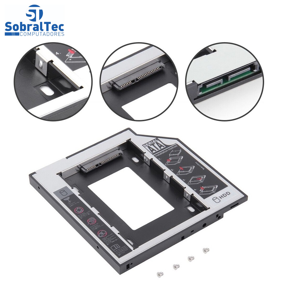 Gaveta Caddy Adaptador Para Segundo HD de Notebook ou Ssd 9.5mm Knup KP-HD010