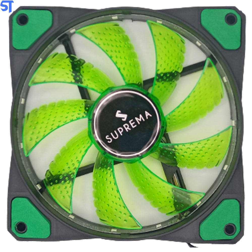 Cooler Fan Gamer 15 Led 120mm Verde Suprema - F003