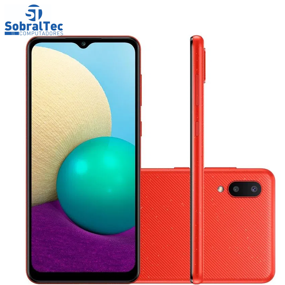 Smartphone Samsung Galaxy A02, 32GB, RAM 2GB, Quad-Core, 13MP, Vermelho - SM-A022MZRRZTO