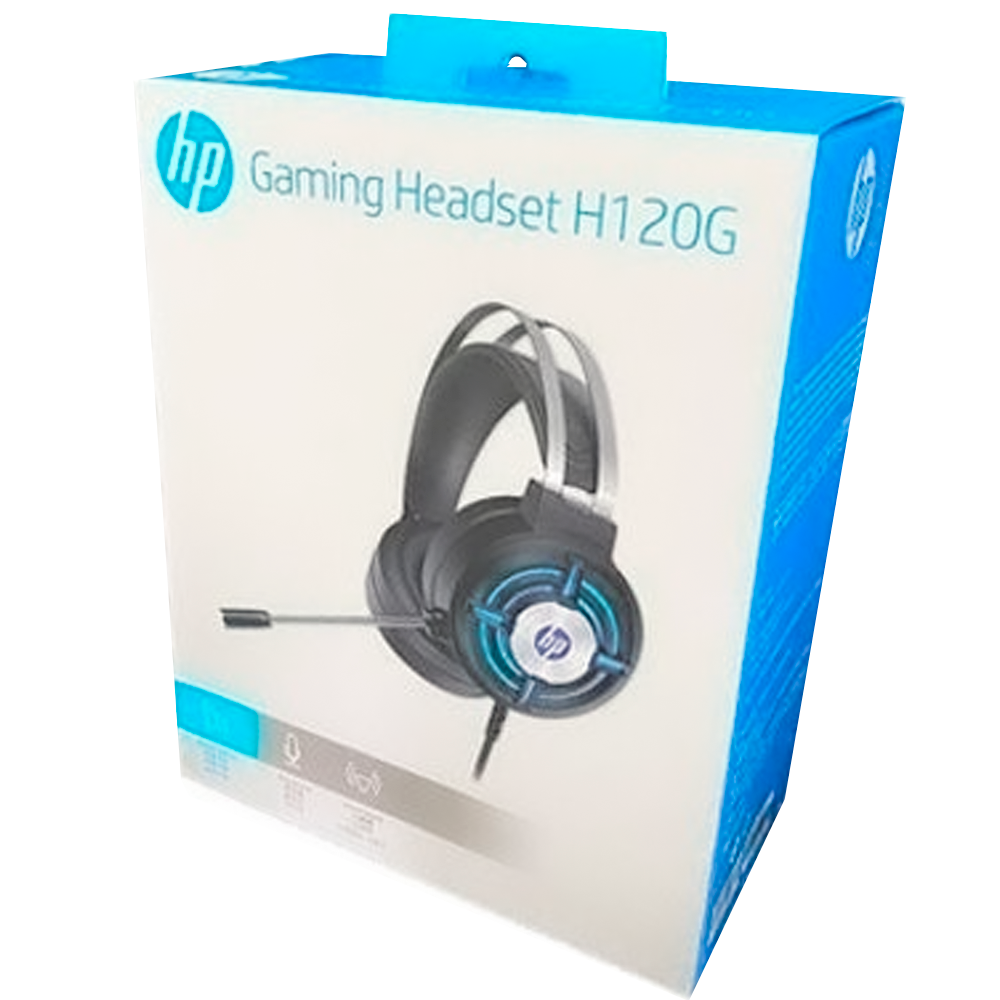 Headset  Fone Com Microfone HP Gaming H120, 2x P2, USB, Iluminação LED, com adaptador P2 3.5mm