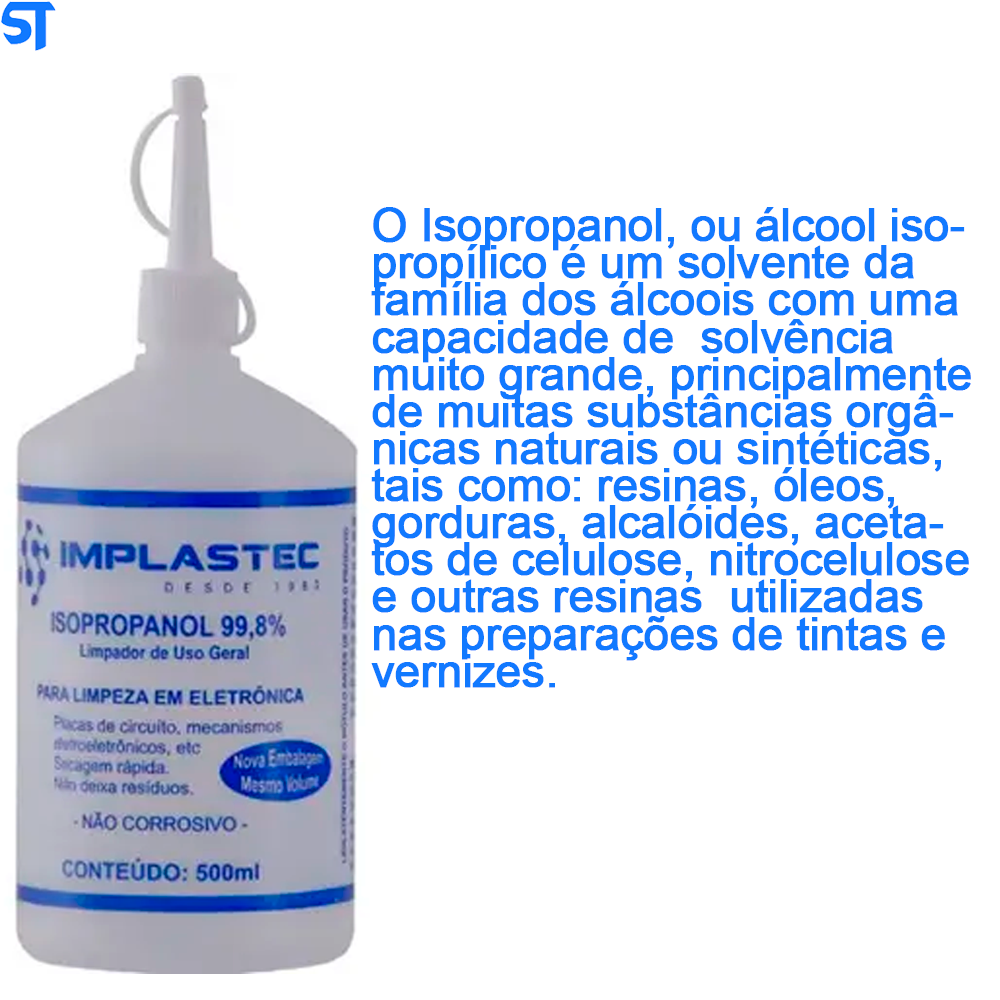 Álcool Isopropílico 99,8% Isopropanol Garrafa 500m Emplaste