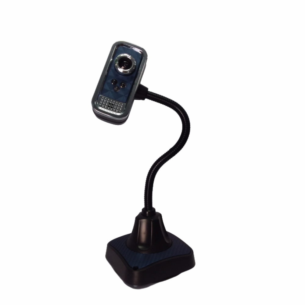 Webcam De Mesa 480 Pixels Com Microfone Cabo Usb Azul Com Prata