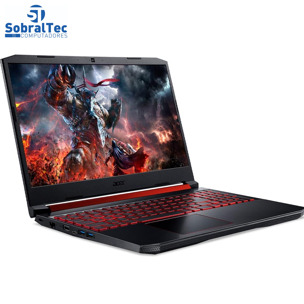 Notebook Gamer Acer Nitro 5 AMD R7-3750H, 8GB, 1TB, SSD 128GB, GeForce GTX 1650 4GB, Endless OS, 15.6´, Preto/Vermelho