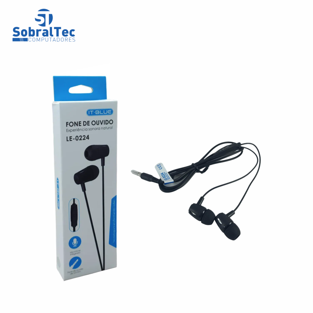 Fone De Ouvido Para Smartphone P2 Com Microfone IT BLUE LE-0224