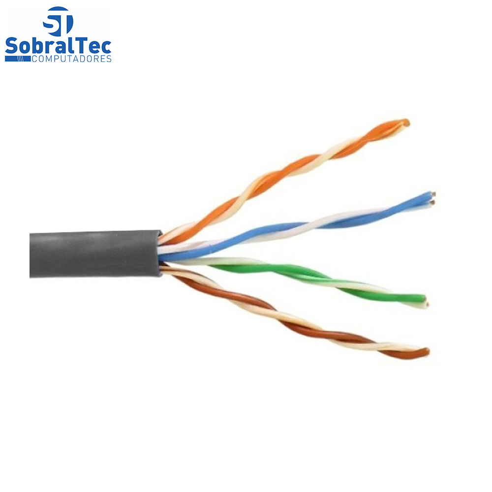 Cabo de Rede 10 Metros Mk2 Tecno 23AWG UTP Categoria 5E Preto 10Mt