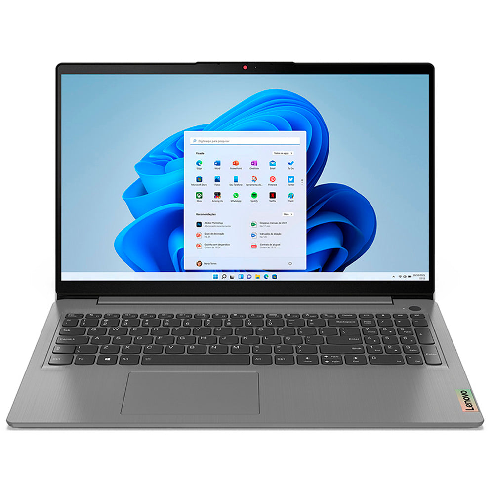 Notebook Lenovo ideapad 3i, Intel Core i3 1115G4, 8GB, 256GB SSD, Tela de 15,6