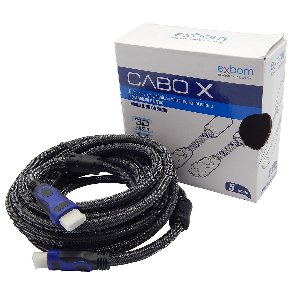 Cabo HDMI 10M Versão 1.4 Com Malha e Filtro od 7.3 Blindado