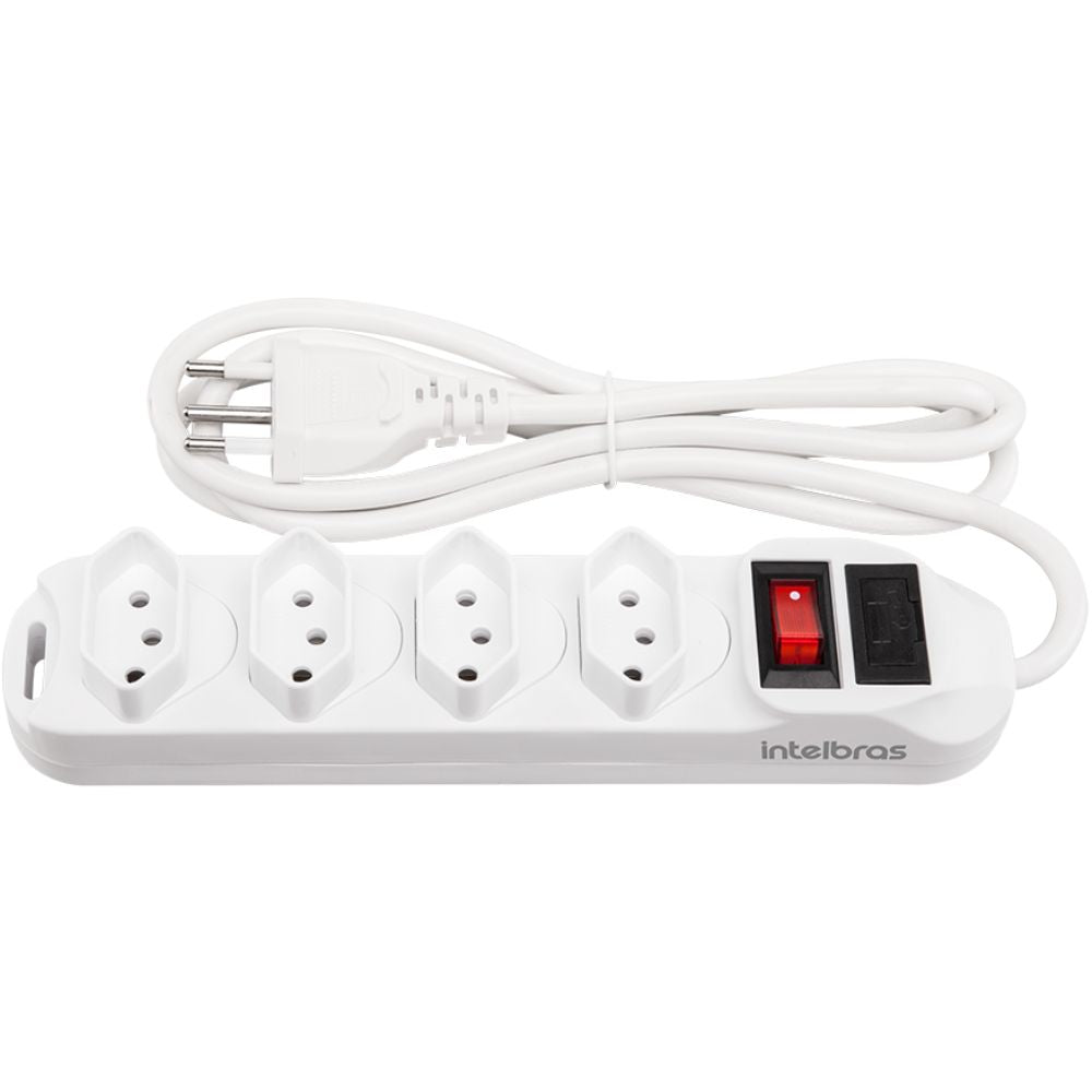 Protetor Eletrônico Intelbras com 4 Tomadas Epe 1004, Branco 1,50MT