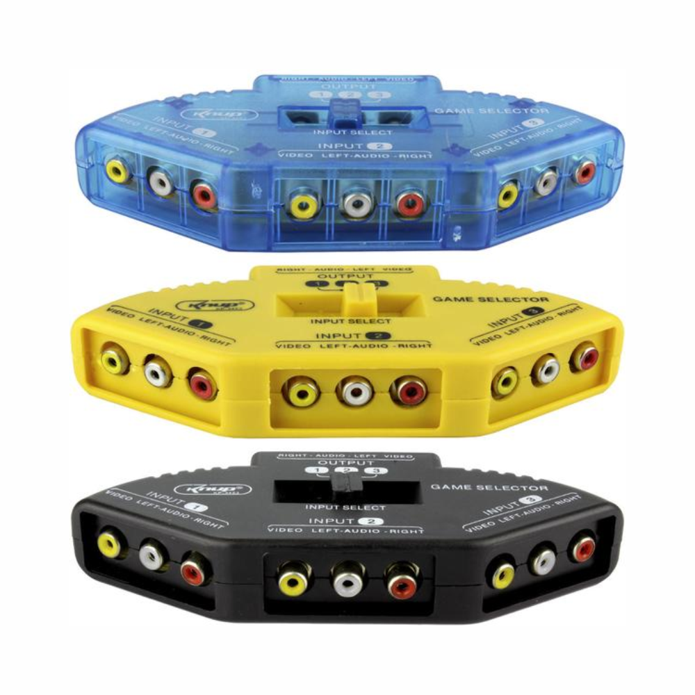 Chaveador Rca Av Áudio e Vídeo 3 Entrada 1 Saída Cabo Rca Xtrad Xd-5209 - Varias Cores