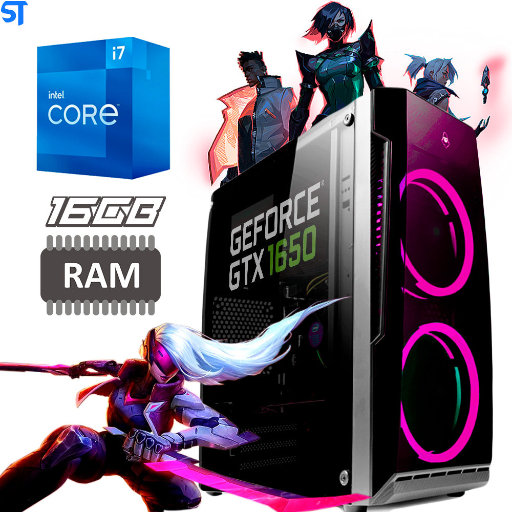 Computador PC Gamer  Intel Core I7, GTX 1650 4GB, 16GB DE RAM, SSD 240GB, Fonte 500W 80 Plus