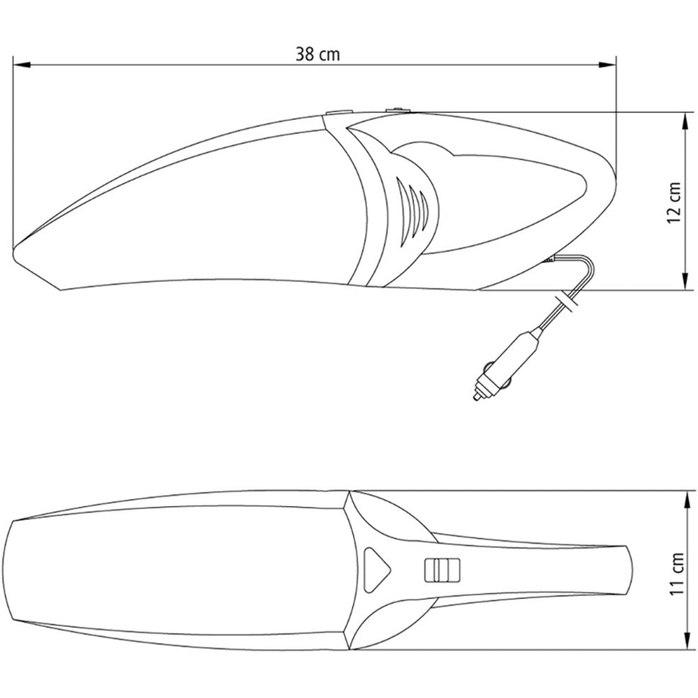 Aspirador de Pó para Carro tramontina 12v 70w cabo eletrico 3,3m coletor 0,5 litros  de alta performance