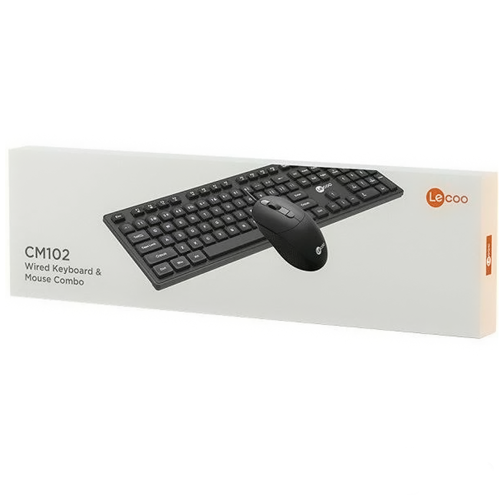 Kit Teclado e Mouse USB LECOO CM102 Preto