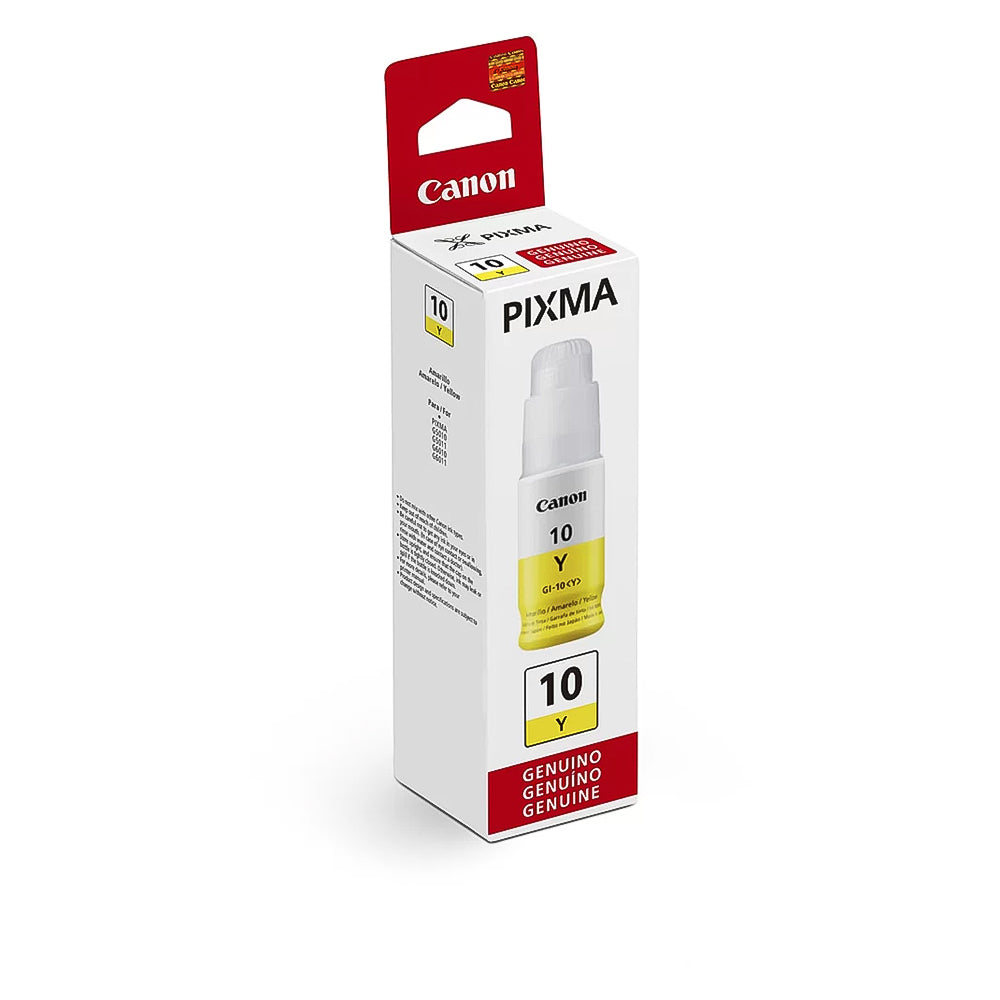 Garrafa de Tinta Canon GI 10Y Amarela 7.700 Paginas para Mega Tank G6010 G7010